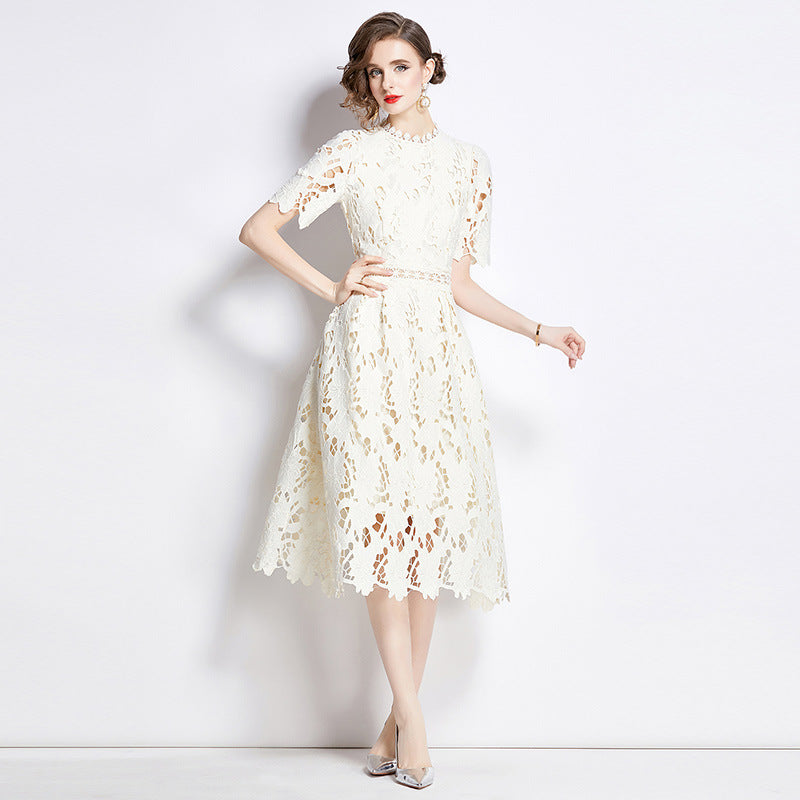 chinese dress ladies Sexy Hollow Out Transparent Lace Dress / Gothic Back Dress