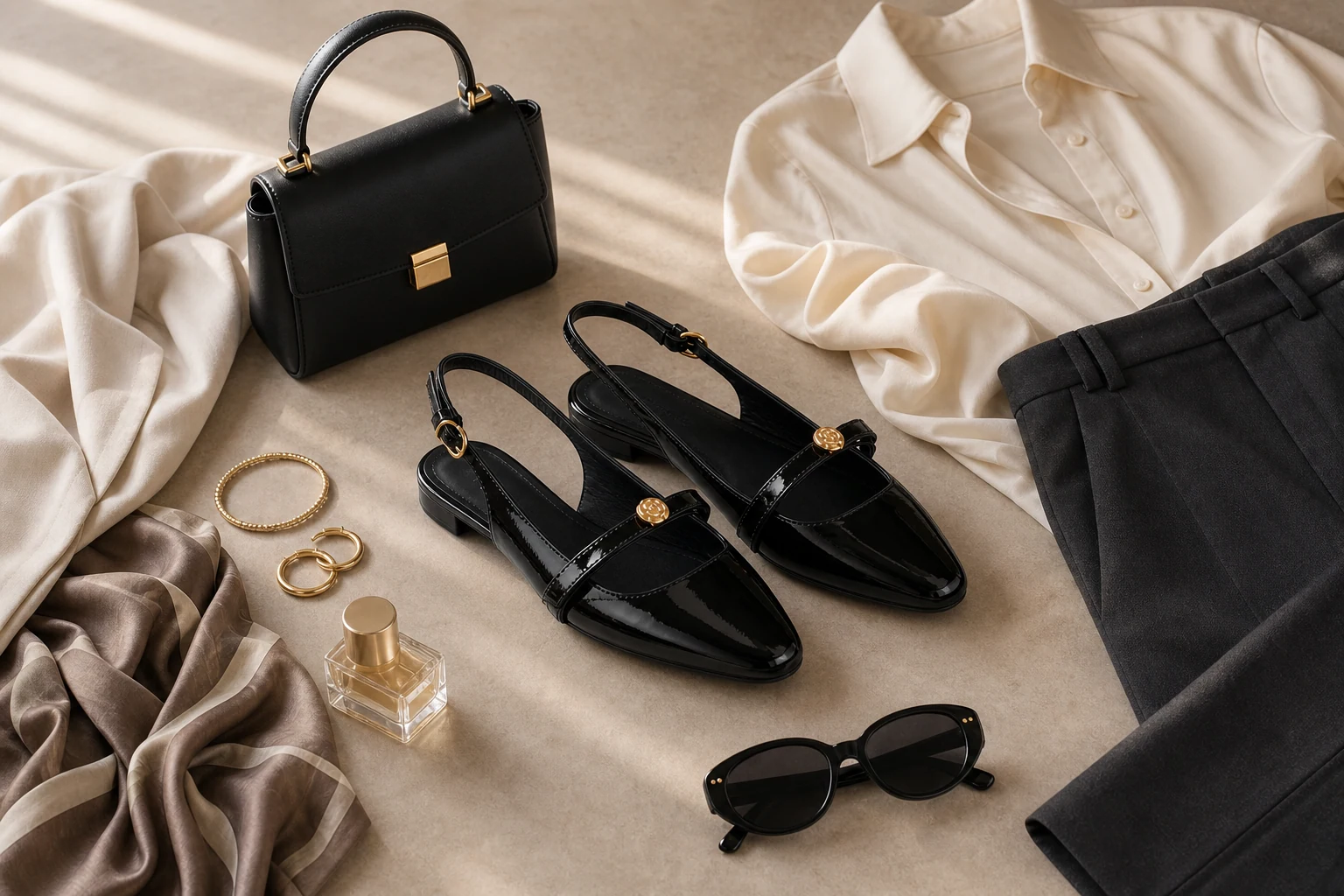 Matalakorkoiset slingback-pumput elämäntapakuvauksessa